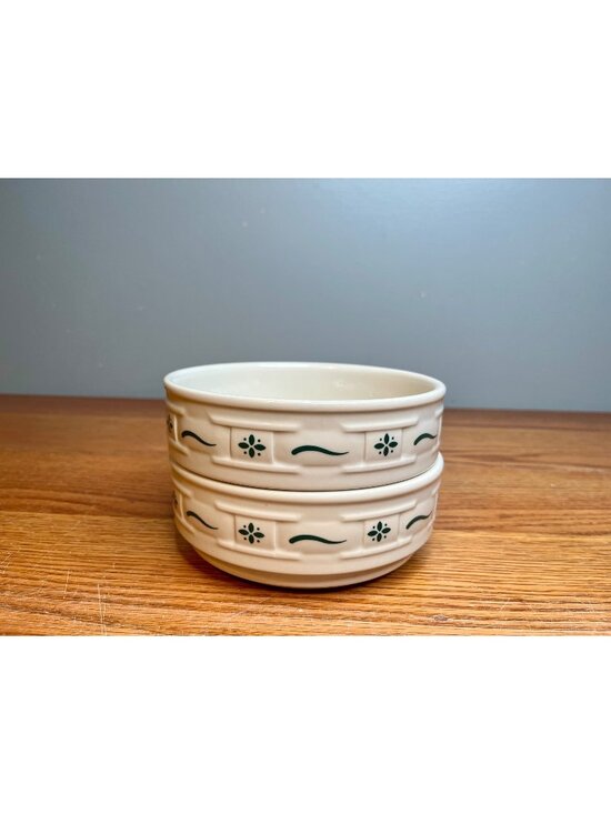 Longaberger Other - Set of 2 Longaberger Woven Traditions Classic Green Soup/Cereal Bowl 6" Stackabl